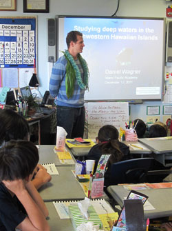 Daniel Wagner presenting at Island Pacific Academy.