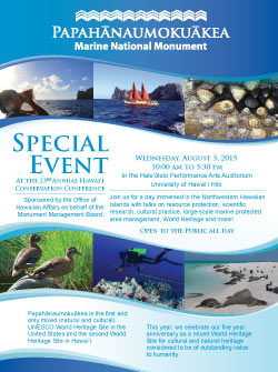 Papahānaumokuākea Special Event flyer.
