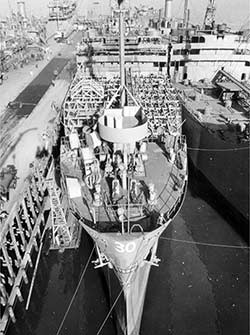 SS <em>Mission San Miguel</em> fitting out, 26 November 1943, 27 days after launching.