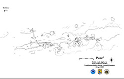 Site plan of the Pearl shipwreck completed in 2006. 