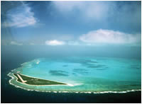 Aerial image of Kure Atoll, the last emergent feature in the Hawaiian Archipelago.