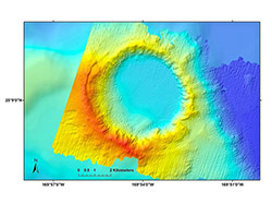 Mysterious crater mapped off the southeast of Maro Reef by the R/V Falkor. 