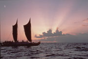 Replica of a Polynesian Voyaging Canoe, the Hokule'a. Photo by Monte Costa.