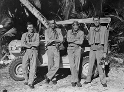 Col. Charles Somers (second from right) at Palmyra Atoll September 17, 1942.