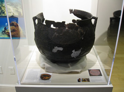 A view of the cast iron cooking pot recovered and conserved from the <em>Two Brothers</em> shipwreck site.