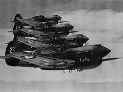 The United States Army Air Forces (USAAF) 78th Fighter Squadron, stationed at Midway from January 23 until April 21, 1943 in flight.