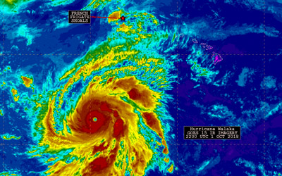 Satellite image of Hurricane Walaka.