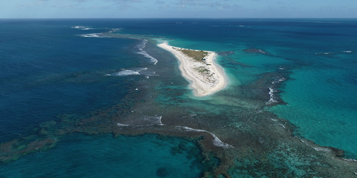 Aerial view of East Island at Lalo.