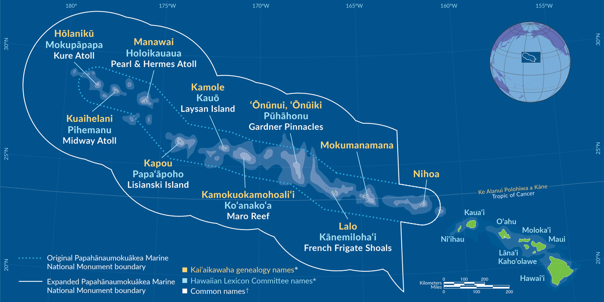 Map of Papahānaumokuākea.