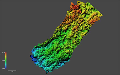 Technology includes digital elevation models, such as this one of a coral reef in Papahānaumokuākea Marine National Monument. Overlapping photos are used for 3-dimensional reconstruction of the coral reef.
