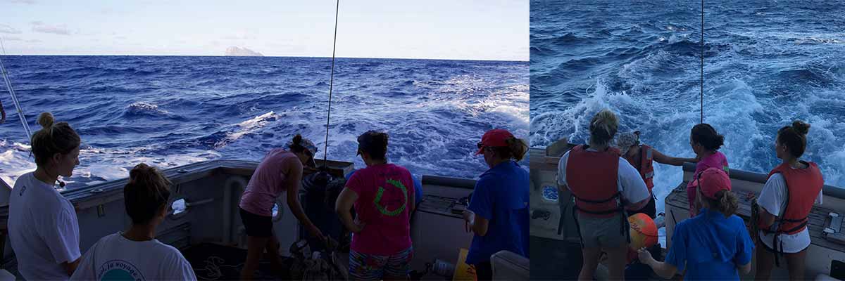 Our wāhine researchers and crew successfully deploy the 2nd acoustic recorder
off Nihoa.