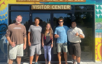 Chondria Research team poses in front of the Midway Atoll Refuge office.