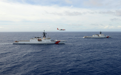 U.S. Coast Guard ships and aircraft.