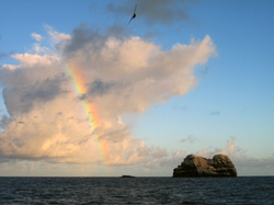 Rainbow over La Perouse Pinnacle at French Frigate Shoals.