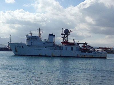 The 2014 RAMP expedition departs from Pearl Harbor aboard NOAA Ship <em>Hiʻialakai</em>.