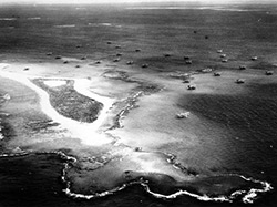 Historic photo of seaplane mooring area at French Frigate Shoals.