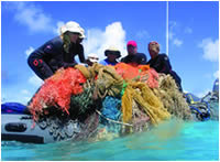 Over 586 tons of marine debris have been removed over the last 10 years