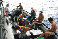 Reef Assessment and Monitoring Program team preparing for rapid ecological assessments